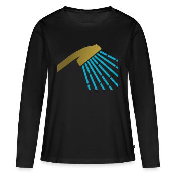 Golden Shower - T-shirt manches longues Premium bio Femme - noir - Devant - Julia (174cm)
