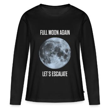 Encore la pleine lune, ça dégénère - T-shirt manches longues Premium bio Femme - noir - Devant - Julia (174cm)