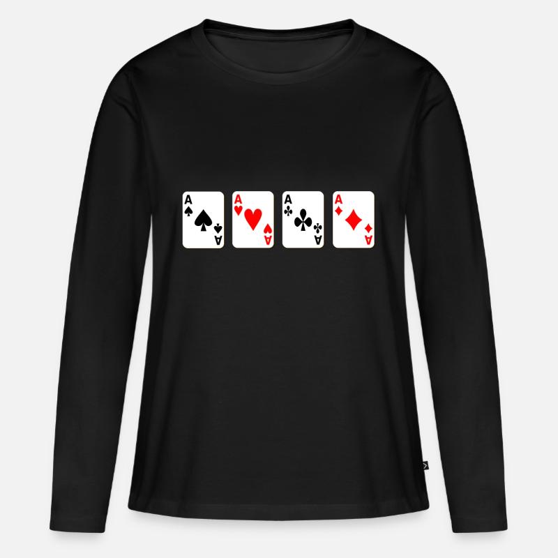 4 Asse - Frauen Premium Bio Langarmshirt - Schwarz