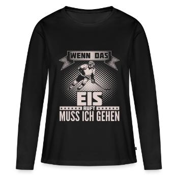 Hockey sur glace - appelez i - T-shirt manches longues Premium bio Femme - noir - Devant - Julia (174cm)