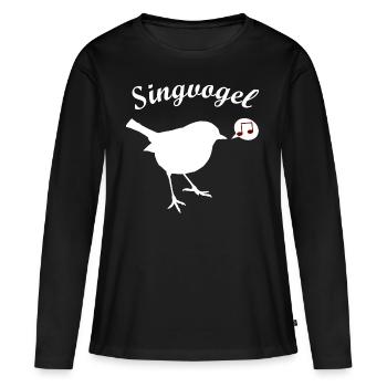 Singvogel - Spatz Singen Chormitglieder Chormusik - Frauen Premium Bio Langarmshirt - Schwarz - Vorne - Julia (174cm)