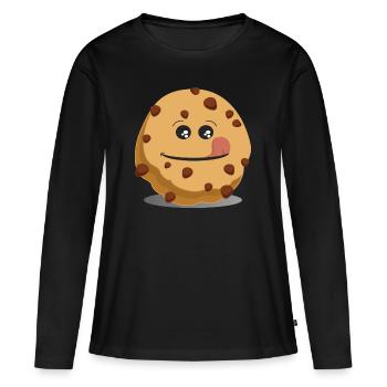 Biscuit Biscuit Biscuit Pâtisserie Au Chocolat - T-shirt manches longues Premium bio Femme - noir - Devant - Julia (174cm)