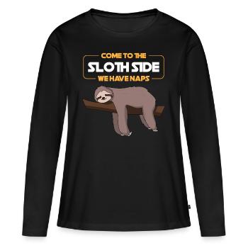 Venez au cadeau de côté de paresse - T-shirt manches longues Premium bio Femme - noir - Devant - Julia (174cm)
