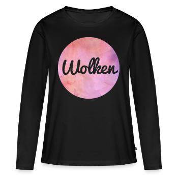 clouds - Women's Premium Organic Long Sleeve Shirt - black - Front - Julia (174cm)