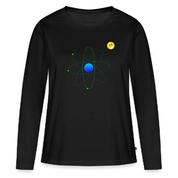 électron libre - T-shirt manches longues Premium bio Femme - noir - Devant - Julia (174cm)