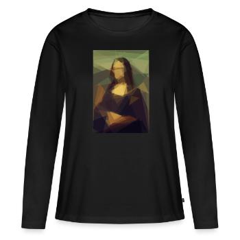 Mona Lisa - triangle - T-shirt manches longues Premium bio Femme - noir - Devant - Julia (174cm)