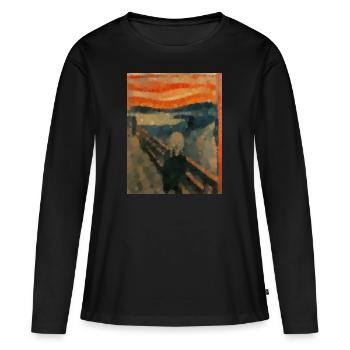 Le cri - cercles - T-shirt manches longues Premium bio Femme - noir - Devant - Julia (174cm)