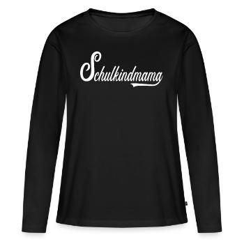 Maman d’un écolier - T-shirt manches longues Premium bio Femme - noir - Devant - Julia (174cm)