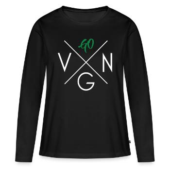 GO VGN - GO VEGAN! - Women's Premium Organic Long Sleeve Shirt - black - Front - Julia (174cm)