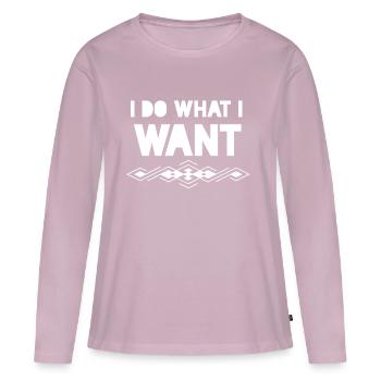 I do what i want - Frauen Premium Bio Langarmshirt - Altrosa - Vorne - Julia (174cm)