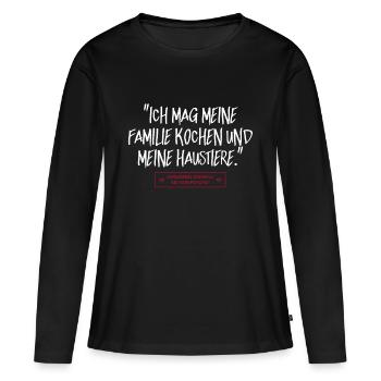 Famille cuisine animaux de compagnie allemand prof psycho - T-shirt manches longues Premium bio Femme - noir - Devant - Julia (174cm)
