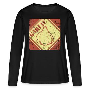Ail - T-shirt manches longues Premium bio Femme - noir - Devant - Julia (174cm)