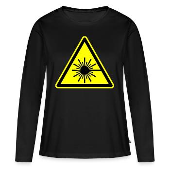 laser - T-shirt manches longues Premium bio Femme - noir - Devant - Julia (174cm)