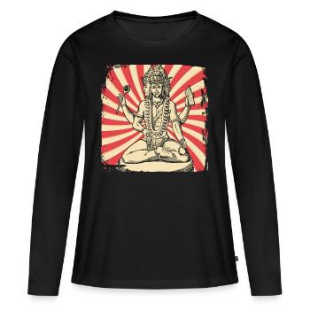 Hindou Inde Hindouisme - T-shirt manches longues Premium bio Femme - noir - Devant - Julia (174cm)