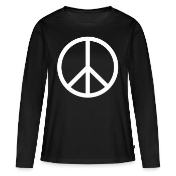 Signe de paix épais - T-shirt manches longues Premium bio Femme - noir - Devant - Julia (174cm)