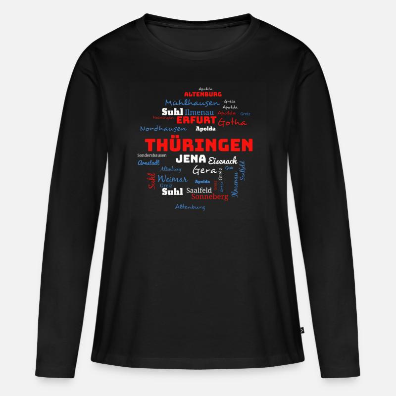 Thuringia gift state cities - Women's Premium Organic Long Sleeve Shirt - black