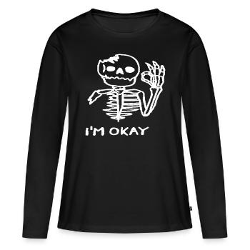 Je suis d’accord - T-shirt manches longues Premium bio Femme - noir - Devant - Julia (174cm)