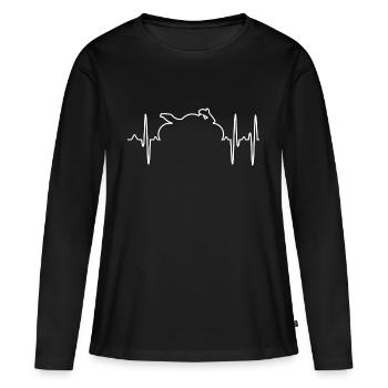 Motorrad - Frauen Premium Bio Langarmshirt - Schwarz - Vorne - Julia (174cm)