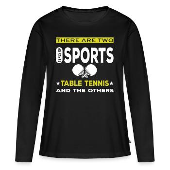 Tennis de table tennis de table - T-shirt manches longues Premium bio Femme - noir - Devant - Julia (174cm)
