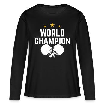 Tennis de table tennis de table - T-shirt manches longues Premium bio Femme - noir - Devant - Julia (174cm)