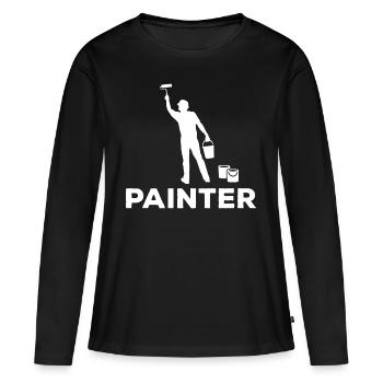 Painter Painter - Women's Premium Organic Long Sleeve Shirt - black - Front - Julia (174cm)