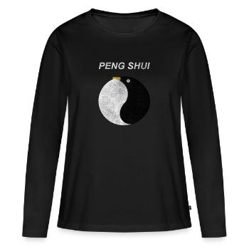 Peng Shui - Feng Shui, Chine, pingouin, cadeau - T-shirt manches longues Premium bio Femme - noir - Devant - Julia (174cm)
