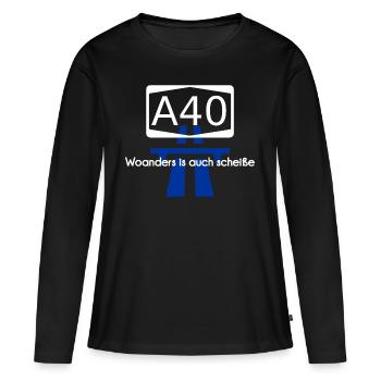 Autoroute A40 - T-shirt manches longues Premium bio Femme - noir - Devant - Julia (174cm)