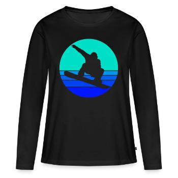 Winter Snowboard - Frauen Premium Bio Langarmshirt - Schwarz - Vorne - Julia (174cm)