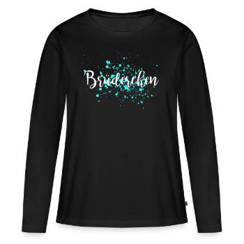 Frère - T-shirt manches longues Premium bio Femme - noir - Devant - Julia (174cm)
