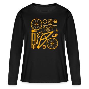 Vélo Mécanique Tournevis Mécanique Hobby - T-shirt manches longues Premium bio Femme - noir - Devant - Julia (174cm)