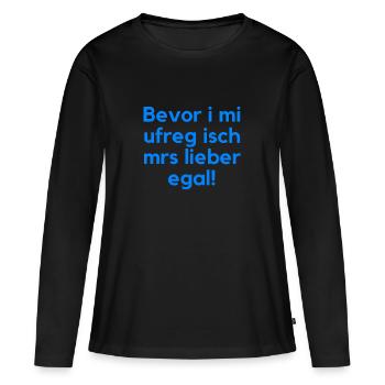 Dicton souabe Souabes Drôle typique - T-shirt manches longues Premium bio Femme - noir - Devant - Julia (174cm)