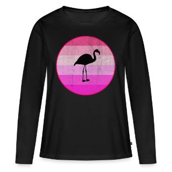 Flamingo - T-shirt manches longues Premium bio Femme - noir - Devant - Julia (174cm)