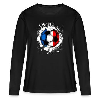 Drapeau drapeau france - T-shirt manches longues Premium bio Femme - noir - Devant - Julia (174cm)