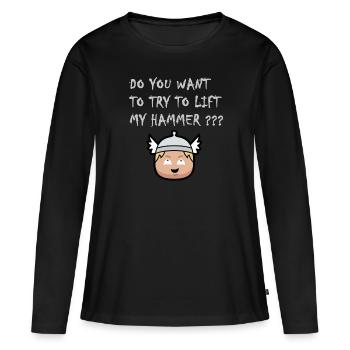 Le marteau de Thor - T-shirt manches longues Premium bio Femme - noir - Devant - Julia (174cm)