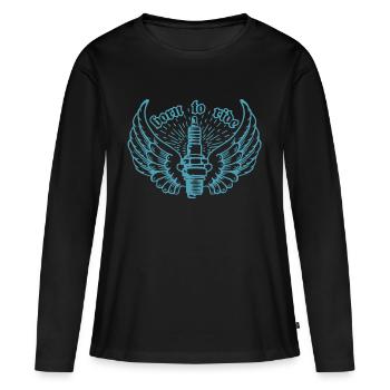 Tuner moto tuner voiture aile d'allumage - T-shirt manches longues Premium bio Femme - noir - Devant - Julia (174cm)