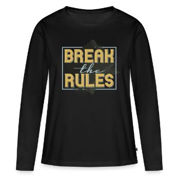 Briser les règles - T-shirt manches longues Premium bio Femme - noir - Devant - Julia (174cm)