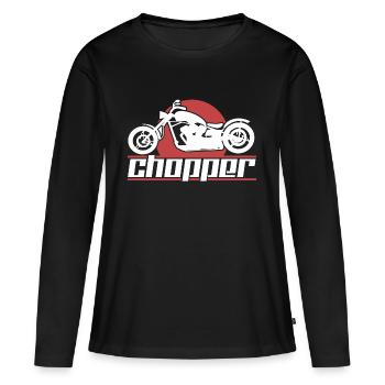 Moto choppers - T-shirt manches longues Premium bio Femme - noir - Devant - Julia (174cm)