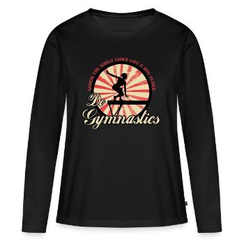 Do Gymnastics Turnen Turnerin schwebebalken - Frauen Premium Bio Langarmshirt - Schwarz - Vorne - Julia (174cm)