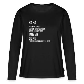 Papa, je suis déjà adulte - T-shirt manches longues Premium bio Femme - noir - Devant - Julia (174cm)