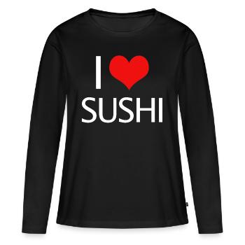 sushi - T-shirt manches longues Premium bio Femme - noir - Devant - Julia (174cm)