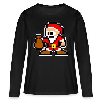 Noël Père Noël Père Noël Noël - T-shirt manches longues Premium bio Femme - noir - Devant - Julia (174cm)