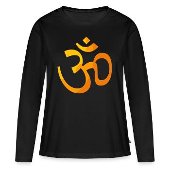 goa om - T-shirt manches longues Premium bio Femme - noir - Devant - Julia (174cm)