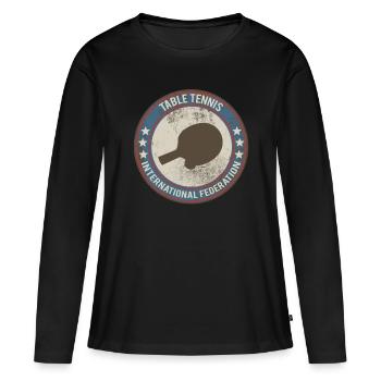 table tennis - Women's Premium Organic Long Sleeve Shirt - black - Front - Julia (174cm)