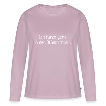 Je pète péter merde cadeau dégoûtant merde - T-shirt manches longues Premium bio Femme - rose poudré - Devant - Julia (174cm)