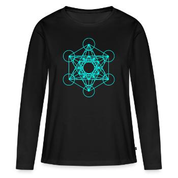 Metatrons Dés 16 - T-shirt manches longues Premium bio Femme - noir - Devant - Julia (174cm)