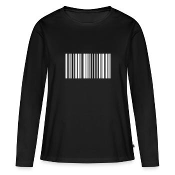 Code à barres code à barres blanc - T-shirt manches longues Premium bio Femme - noir - Devant - Julia (174cm)