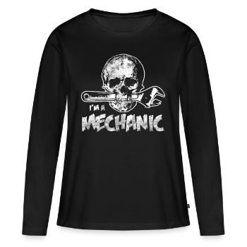 Mechaniker - Frauen Premium Bio Langarmshirt - Schwarz - Vorne - Julia (174cm)