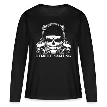 patins - T-shirt manches longues Premium bio Femme - noir - Devant - Julia (174cm)