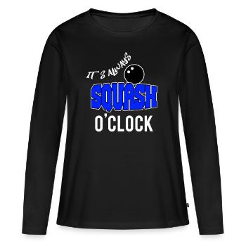 squash - Frauen Premium Bio Langarmshirt - Schwarz - Vorne - Julia (174cm)