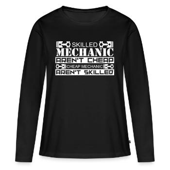 Mechaniker - Frauen Premium Bio Langarmshirt - Schwarz - Vorne - Julia (174cm)